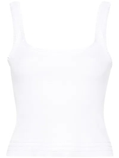 Chloé Ribbed Cotton Tank Top For Women In White