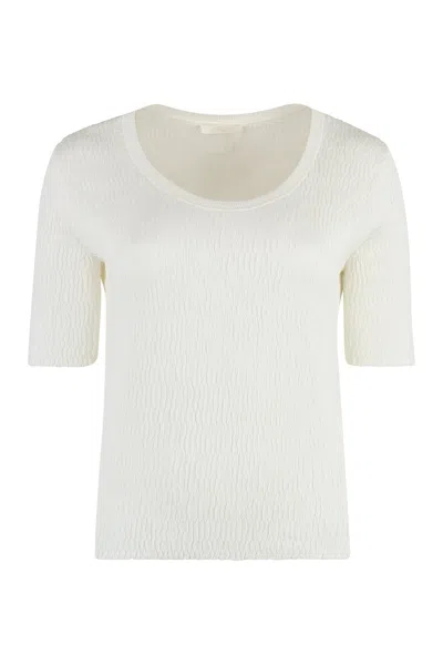 Chloé Short Sleeve White Sweater For Women