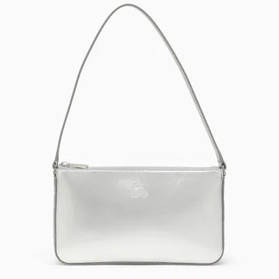 Christian Louboutin Silver Leather Shoulder Handbag With Top Zip Fastening And Logo Detail