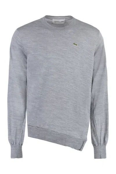 Comme Des Garçons Shirt Grey Crew-neck Wool Sweater For Men