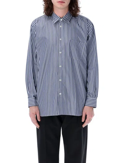 Comme Des Garçons Shirt Men's Striped Button-down Shirt In Blue