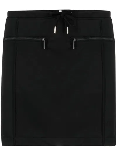 Courrèges Logo-patch Drawstring-waist Miniskirt In Black
