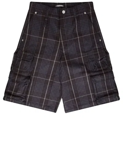 Dior Checkered Cargo Shorts In Brown