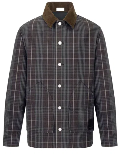 Dior Men's Brown Checked Cotton Jacqaurd Jacket For Fw23 In Gray
