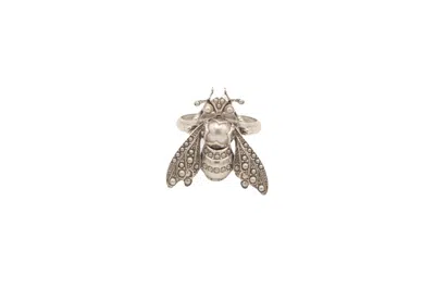 Dior Silver Bee Ring With Resin Pearls For Women