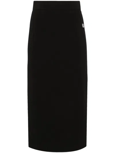 Dolce & Gabbana Chic Black Mid-length Skirt With Modern Details For Women