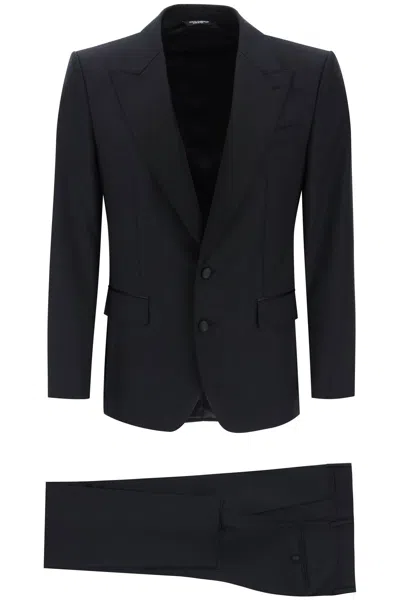 Dolce & Gabbana Luxurious Black Wool And Silk Smoking Suit For Men