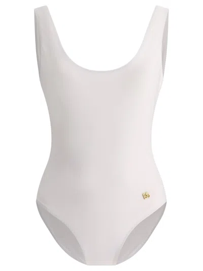 Dolce & Gabbana Luxurious White Swimsuit With Designer Logo For Women