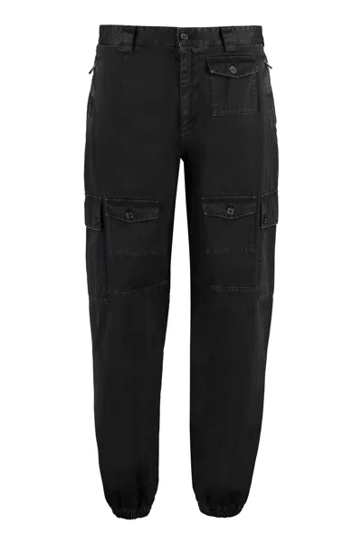 Dolce & Gabbana Men's Black Cargo Trousers From The Ss23 Collection