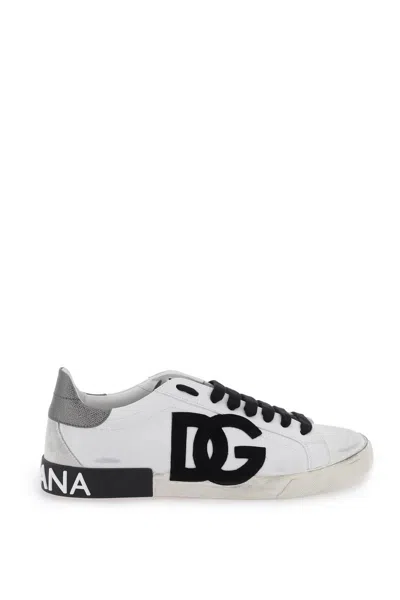 Dolce & Gabbana White Leather Sneakers For Men