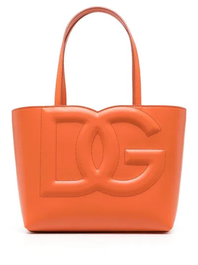 Dolce & Gabbana Orange Tote Handbag For Women: Ss24 Collection