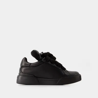 Dolce & Gabbana Portofino Sneaker In Black