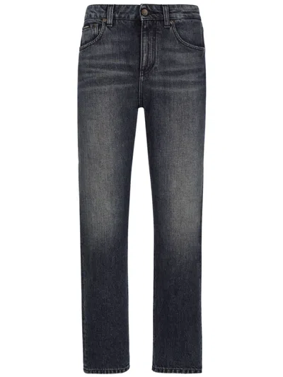Dolce & Gabbana Silver Plated Jeans For Women In Ss24 Collection In Maroon