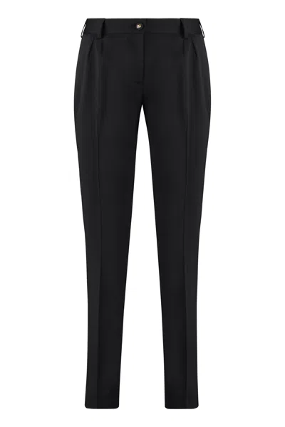 Dolce & Gabbana Stretch Gabardine Trousers In Black