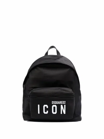 Dsquared2 Be Icon Black Nylon Backpack
