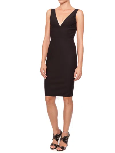 Dsquared2 Black Wool Mini Dress With Back Zip Closure And Detachable Stuffing For Women