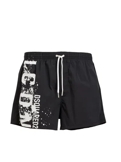 Dsquared2 Classic Black Swim Shorts For Men In Ss24 Collection