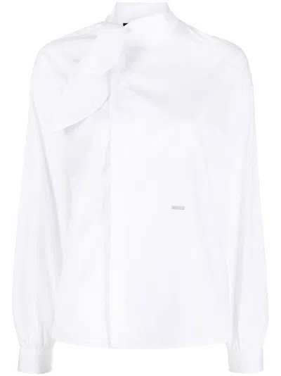 Dsquared2 Elegant White Collar Blouse For Women In Brown