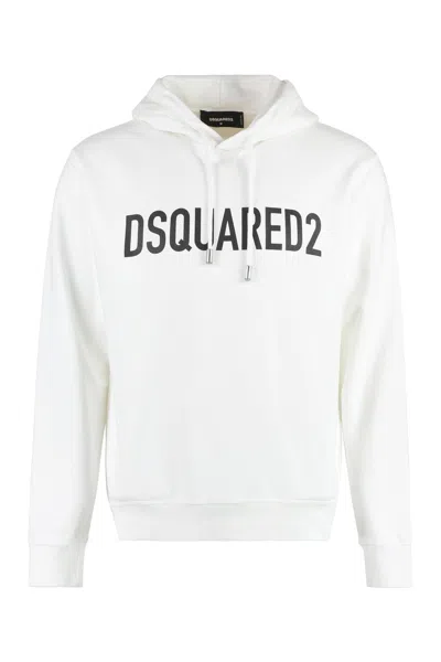 Dsquared2 Fw23 Cotton Hoodie For Men In White