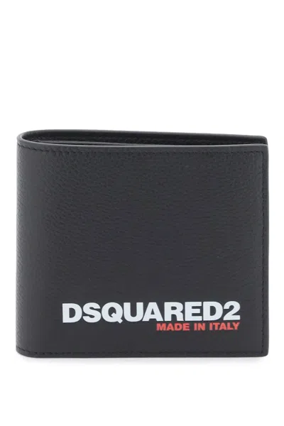Dsquared2 Grained Leather Bob Wallet For Men In Black