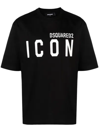 Dsquared2 Be Icon Loose Fit Tee T-shirt In Black