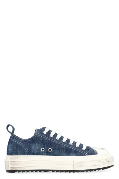 Dsquared2 Berlin Fabric Low-top Sneakers In Blue