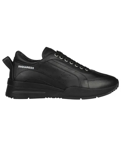 Dsquared2 Men's Leather Sneakers In Black
