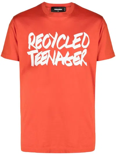 Dsquared2 Men's Orange T-shirt For Fw23