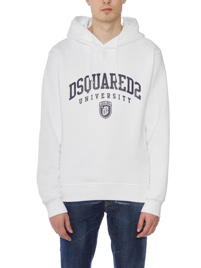 Dsquared2 Men's White Cotton Hoodie For Fw23