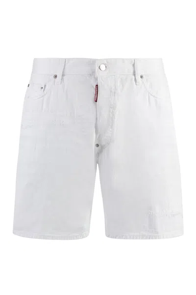 Dsquared2 Stylish White Bermuda Shorts For Men