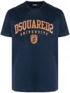 Dsquared2 Logo-print Cotton T-shirt In Navy Blue