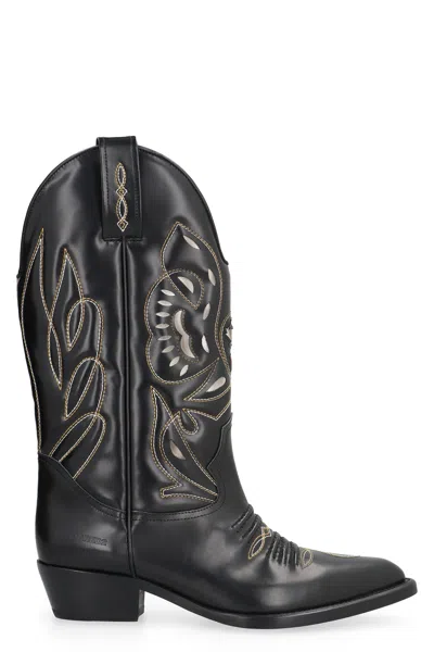 Dsquared2 Stylish Western-style Black Boots For Women