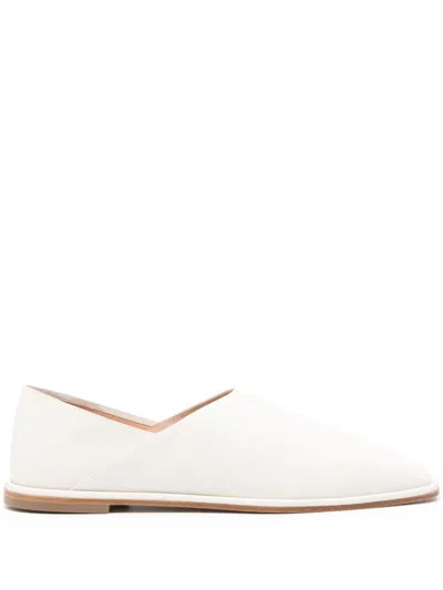 E'clat Leather Ballet Flats In White