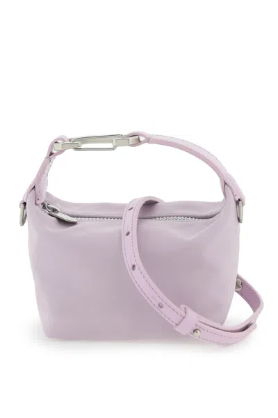Eéra Purple Nylon Mini Moonbag With Smooth Leather Top Handle And Silver-finished Details