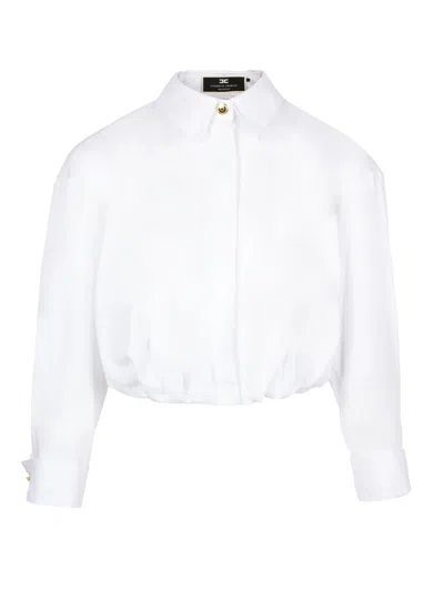 Elisabetta Franchi Open-back Cotton Shirt In White