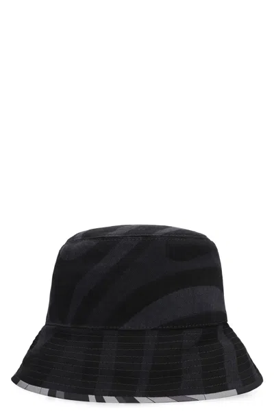 Emilio Pucci Black Marmo Print Bucket Hat For Fw23 Season