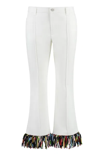 Emilio Pucci Cropped Flared Trousers In White