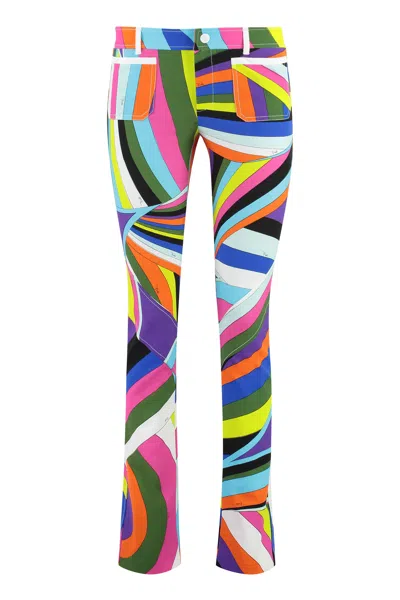 Emilio Pucci Printed Cropped Trousers In Multicolor