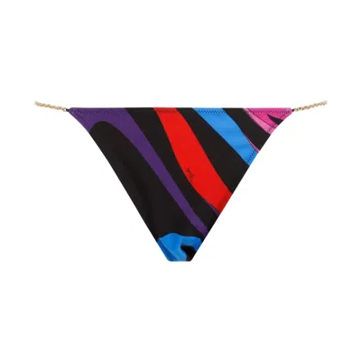 Emilio Pucci Multicolour Polyamide Bikini Panties For Women In Tan