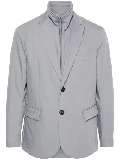 Emporio Armani Layered-design Jacket In Gray