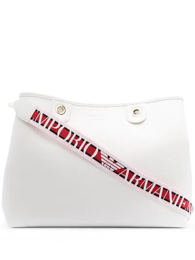Emporio Armani Myea Medium Shopping Handbag In White
