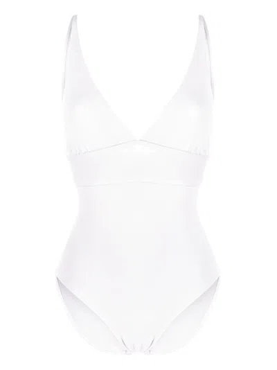 Eres White V-neck Swimsuit For Women