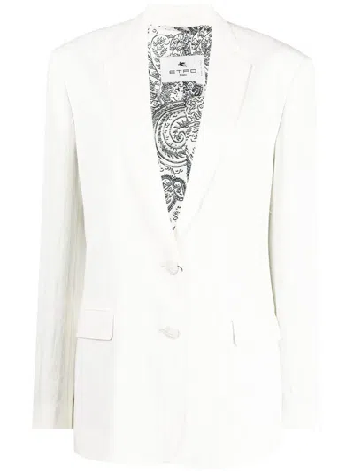 Etro Fresh And Light Tailored Jacket In White For Women