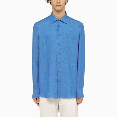 Etro Light Blue Linen Button-up Shirt