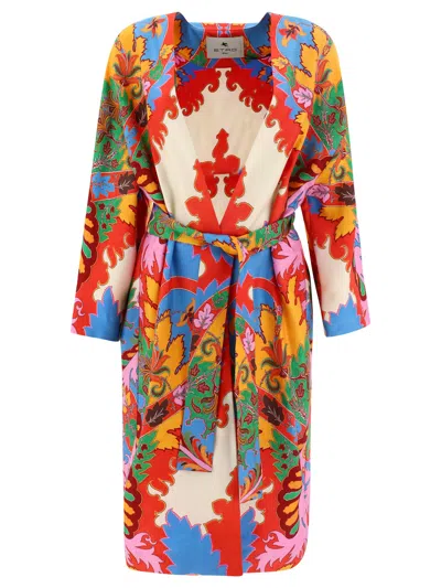 Etro Red Paisley Printed Kimono
