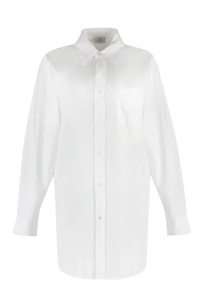 Etro Long-sleeve Cotton Shirt In White