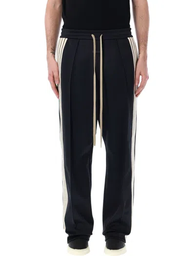 Fear Of God Men's Black Track Pants With Striped Panels And Logo Detail