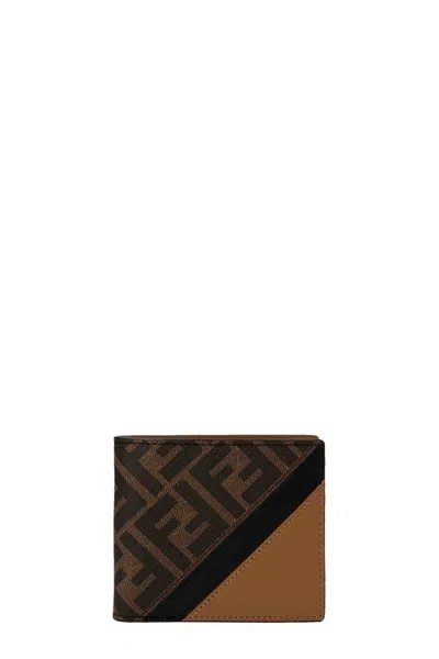 Fendi Monogram Bifold Wallet In Tab.mr+sand+nero+p