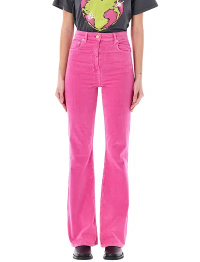 Ganni Corduroy Pants In Pink