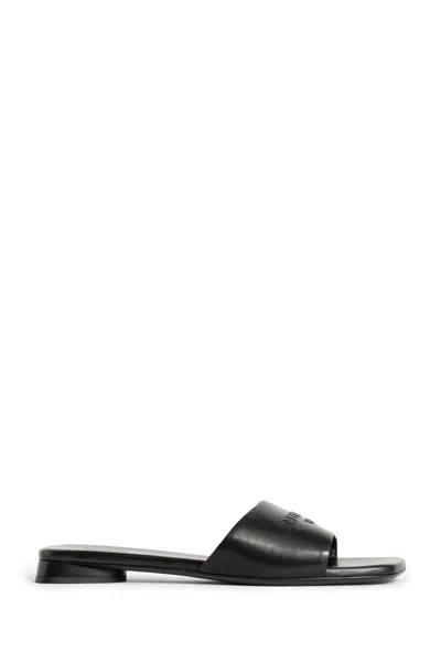Balenciaga Leather Sandals In Black